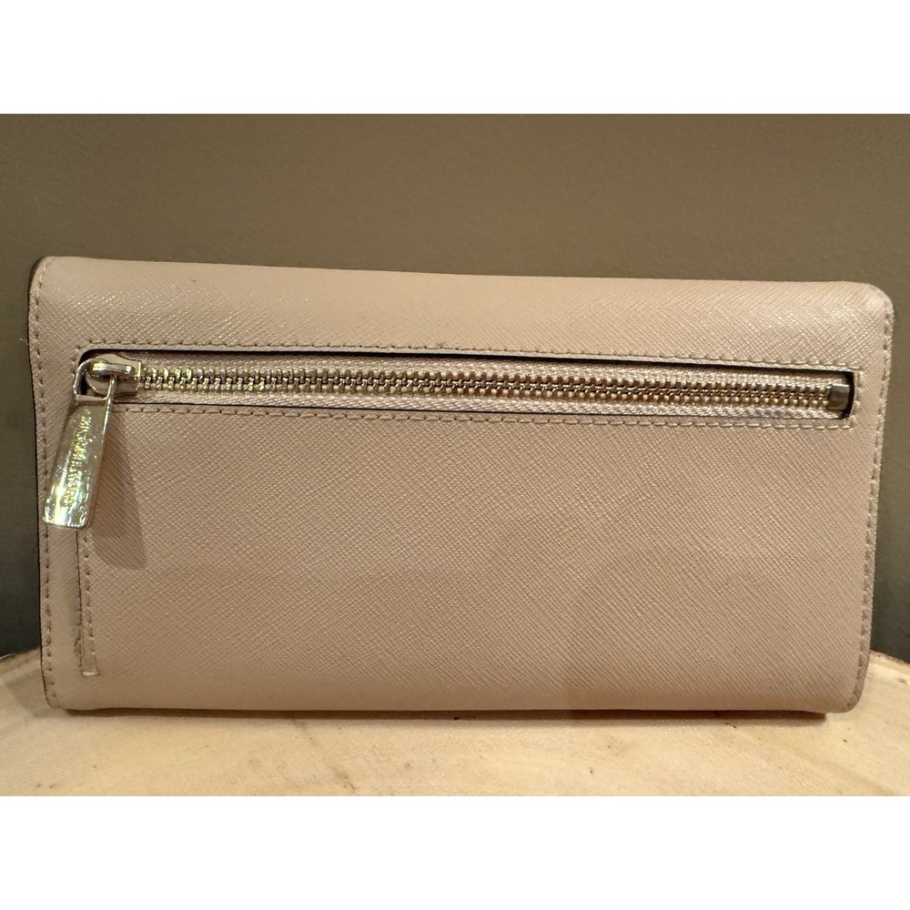 MICHAEL KORS JET SET TRAVEL LARGE TRIFOLD SAFFIANO LEATHER WALLET PINK BLUSH - Picture 6 of 9
